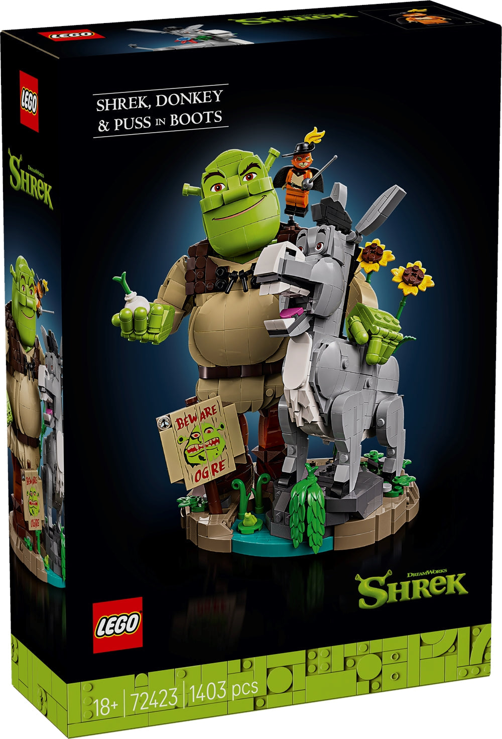 LEGO 72423 SHREK - Shrek, Ciuchino e Gatto con gli Stivali LEGO