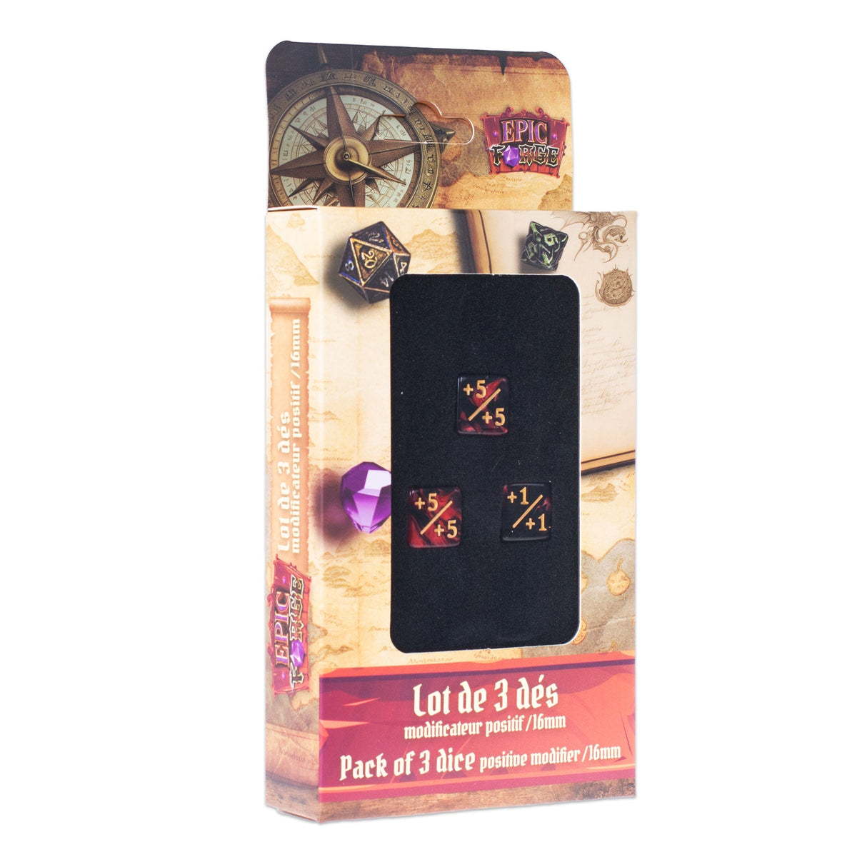 EPIC FORGE  3 Dices pack  Counter Dice + (red + black) Trade Invaders