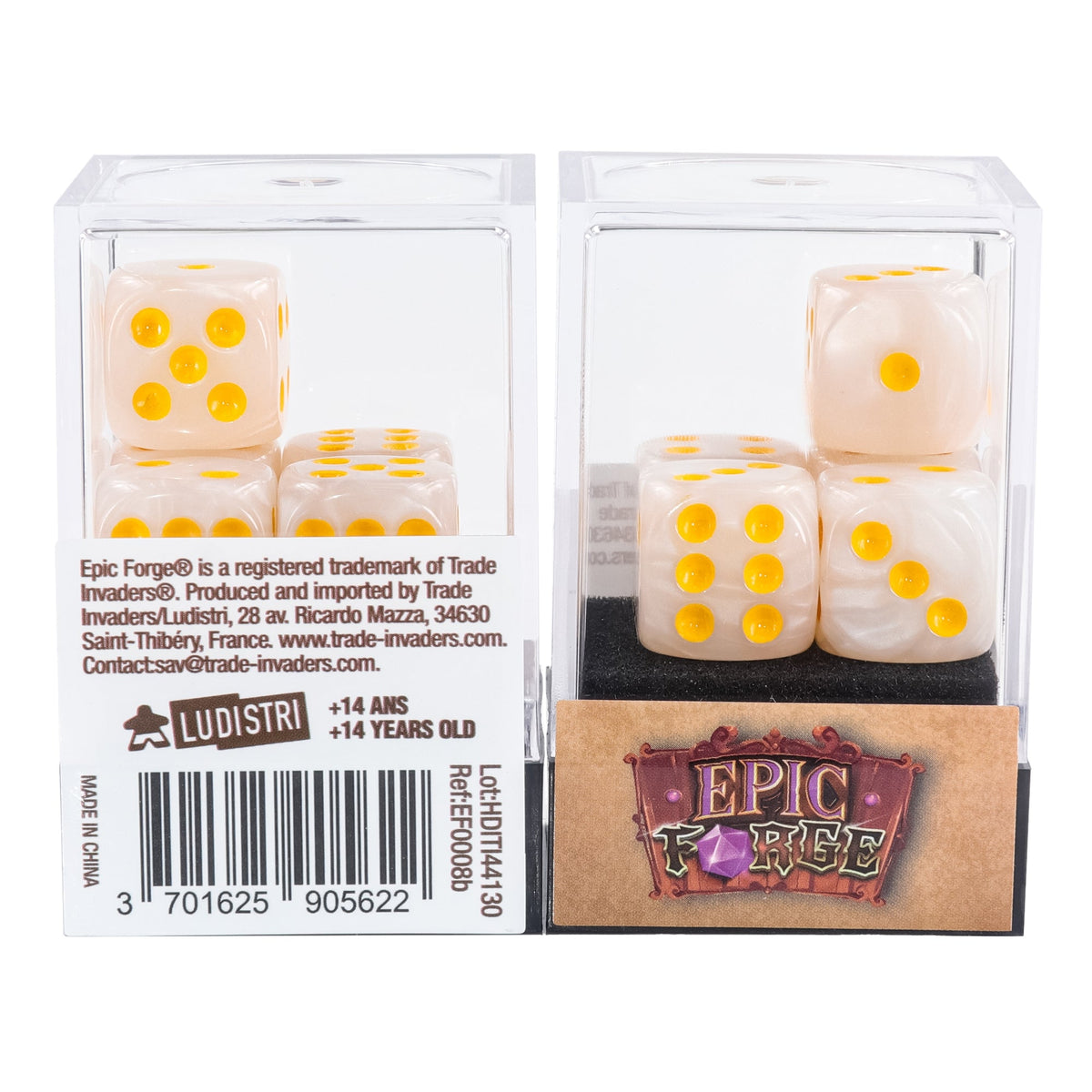 EPIC FORGE  5 dices pack - White Pearl Trade Invaders