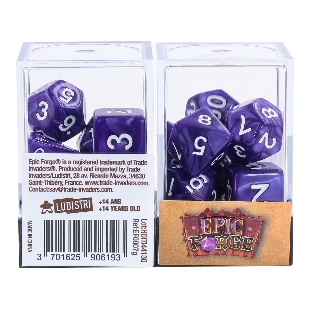 EPIC FORGE  7 Dices Pack - Pearly Violet Trade Invaders