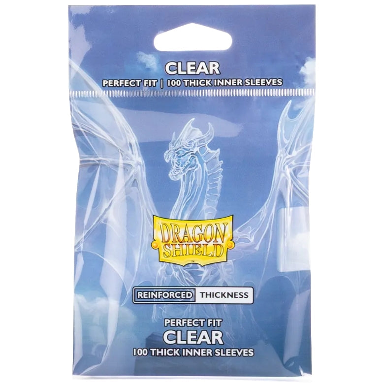 DRAGON SHIELD Standard Perfect Fit Inner Sleeves - Thick Inner - Clear (100 Sleeves) Dragon Shield