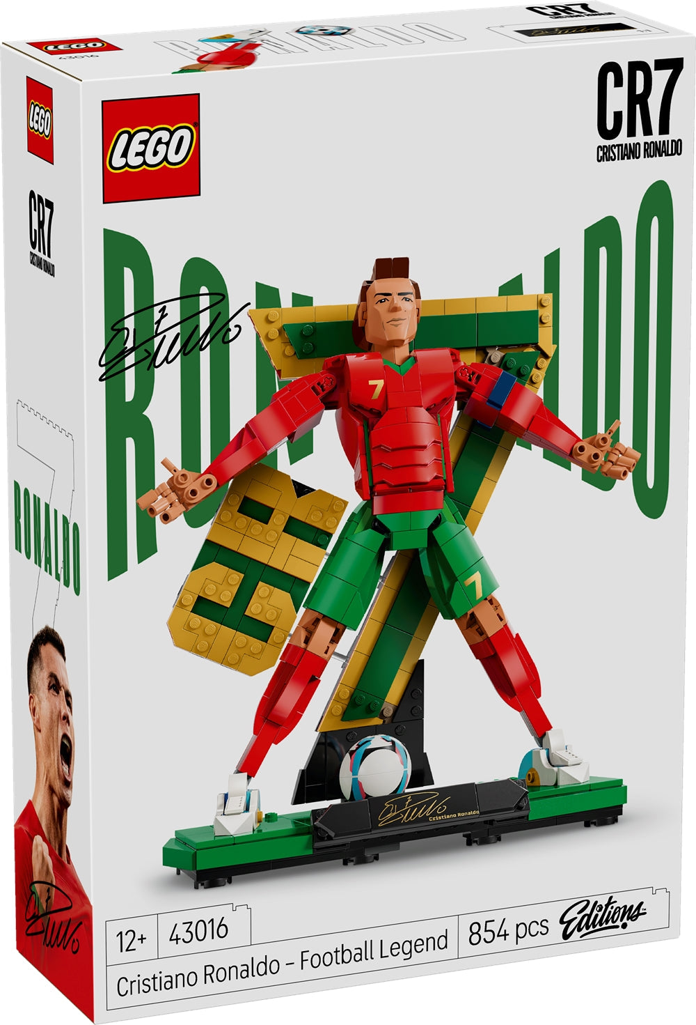 LEGO 43016 EDITIONS SPORTS - Cristiano Ronaldo - Leggenda del calcio LEGO