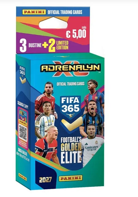 PANINI CALCIATORI ADRENALYN XL FIFA 365 - 2027 edition - ECOBLISTER 5 bustine (3 bustine + 2 limited ed. a rotazione) Panini