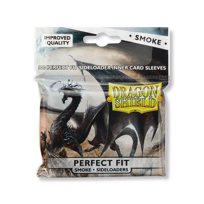DRAGON SHIELD Standard Perfect Fit Sideloading Sleeves - Clear/Smoke (100 Sleeves) Dragon Shield