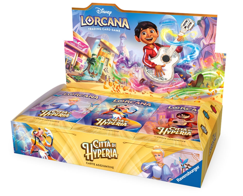 RAVENSBURGER DISNEY: LORCANA - SET 14 CITTÀ DI HYPERIA DISPLAY BOOSTER (24 BUSTE) - ITA Ravensburger TCG