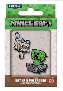 PALADONE MINECRAFT Minecraft Set of 2 Enamel Pin Badges Paladone