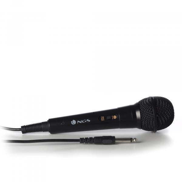 NGS Microfono Vocale Wired Singer Fire Cavo 3m Nero - Disponibile in 2-3 giorni lavorativi