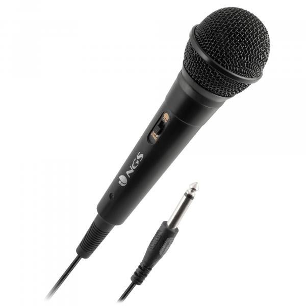 NGS Microfono Vocale Wired Singer Fire Cavo 3m Nero - Disponibile in 2-3 giorni lavorativi