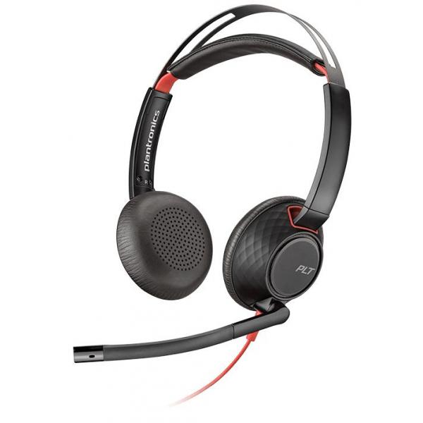 POLY Blackwire 5220 Cuffia Padiglione auricolare Connettore 3.5 mm USB tipo-C Nero, Rosso - Disponibile in 6-7 giorni lavorativi