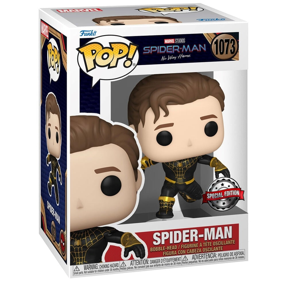 FUNKO POP  Marvel: Spider-Man No Way Home - 911 Spider-Man Unmasked With Chase (Black & Gold Suit) (Exclusive) 9 cm Funko