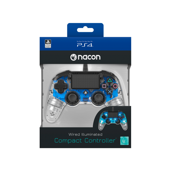 PS4 NACON OLP Compact Controller WRD Illuminated Blu PS4 Accessori - Disponibile in 2/3 giorni lavorativi