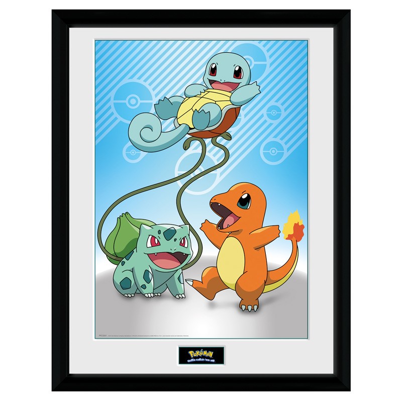 ABYSTYLE POKEMON - Poster incorniciato "Kanto Starters" (30x40) - Disponibile in 2/3 giorni lavorativi