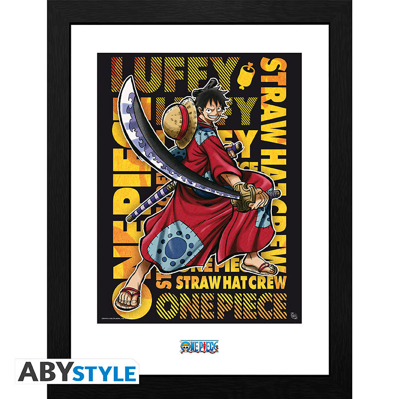 ABYSTYLE ONE PIECE - Poster Incorniciato: "Luffy in Wano Artwork" (30x40) - Disponibile in 2/3 giorni lavorativi