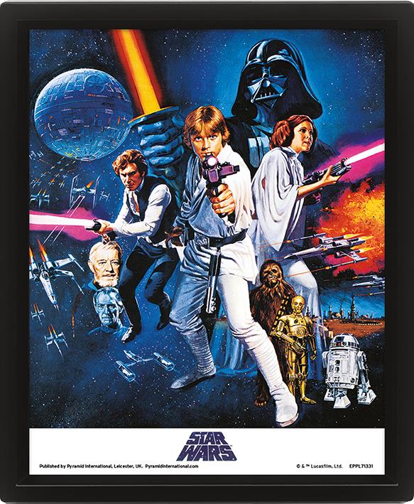 PYRAMID STAR WARS (NEW HOPE ONE SHEET) - POSTER 3D LENTICULAR INCORNICIATO - Disponibile in 2/3 giorni lavorativi