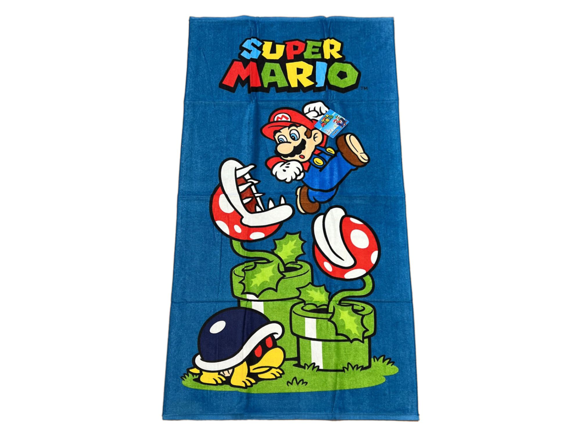 NINTENDO: SUPER MARIO - Telo da mare "Mario vs Piranha Plant" (70 x 140cm) - Disponibile in 2/3 giorni lavorativi