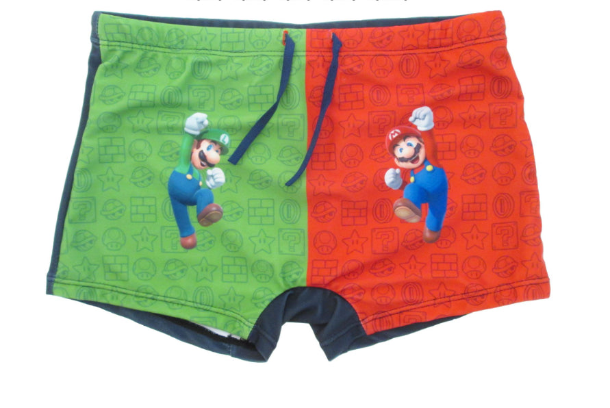 NINTENDO SUPER MARIO : MARIO E LUIGI - COSTUME DA BAGNO BOXER 6 ANNI (116cm) - Disponibile in 2/3 giorni lavorativi