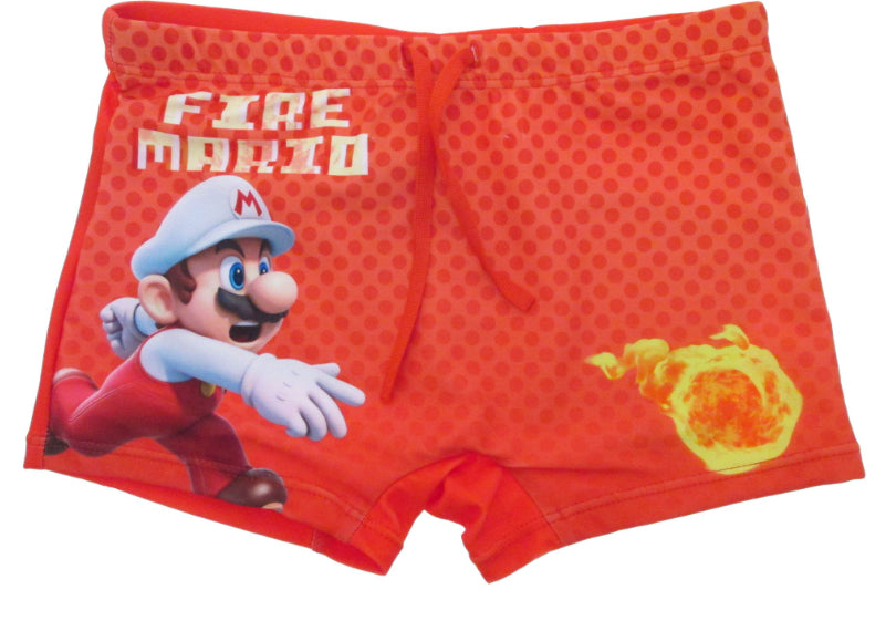 NINTENDO SUPER MARIO : FIRE MARIO - COSTUME DA BAGNO BOXER 10 ANNI (140cm) - Disponibile in 2/3 giorni lavorativi