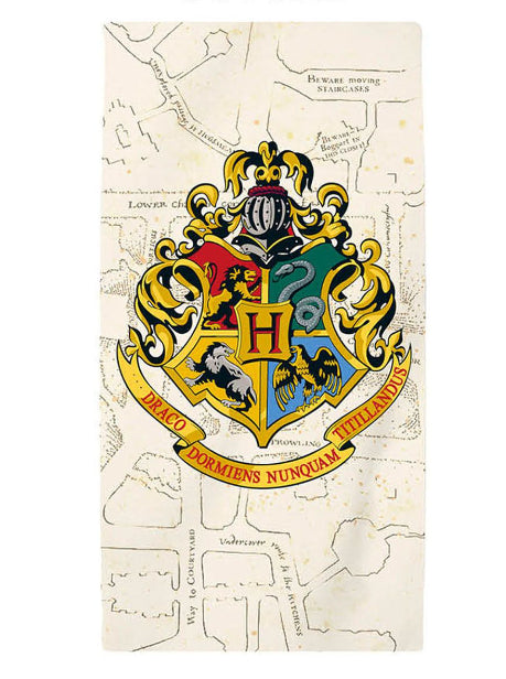 HARRY POTTER - Asciugamano / Telo mare "Hogwarts Crest" (70 x 140cm) - Disponibile in 2/3 giorni lavorativi