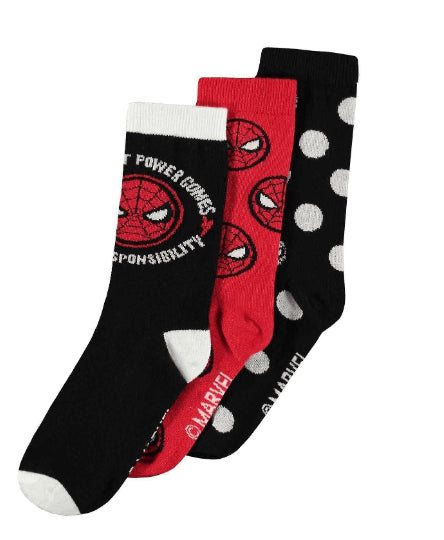 DIFUZED MARVEL SPIDER MAN : Set 3 paia Calzini unisex (39/42) - Disponibile in 2/3 giorni lavorativi