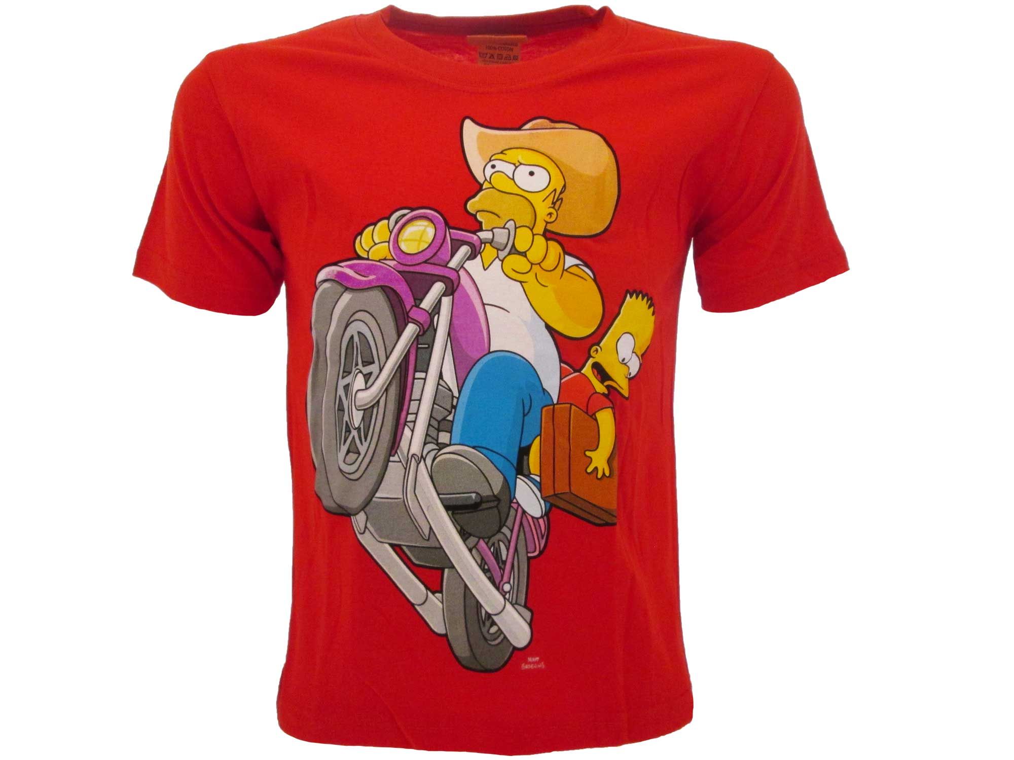 THE SIMPSONS - Homer con la moto T- shirt 5/6 rossa - Disponibile in 2/3 giorni lavorativi