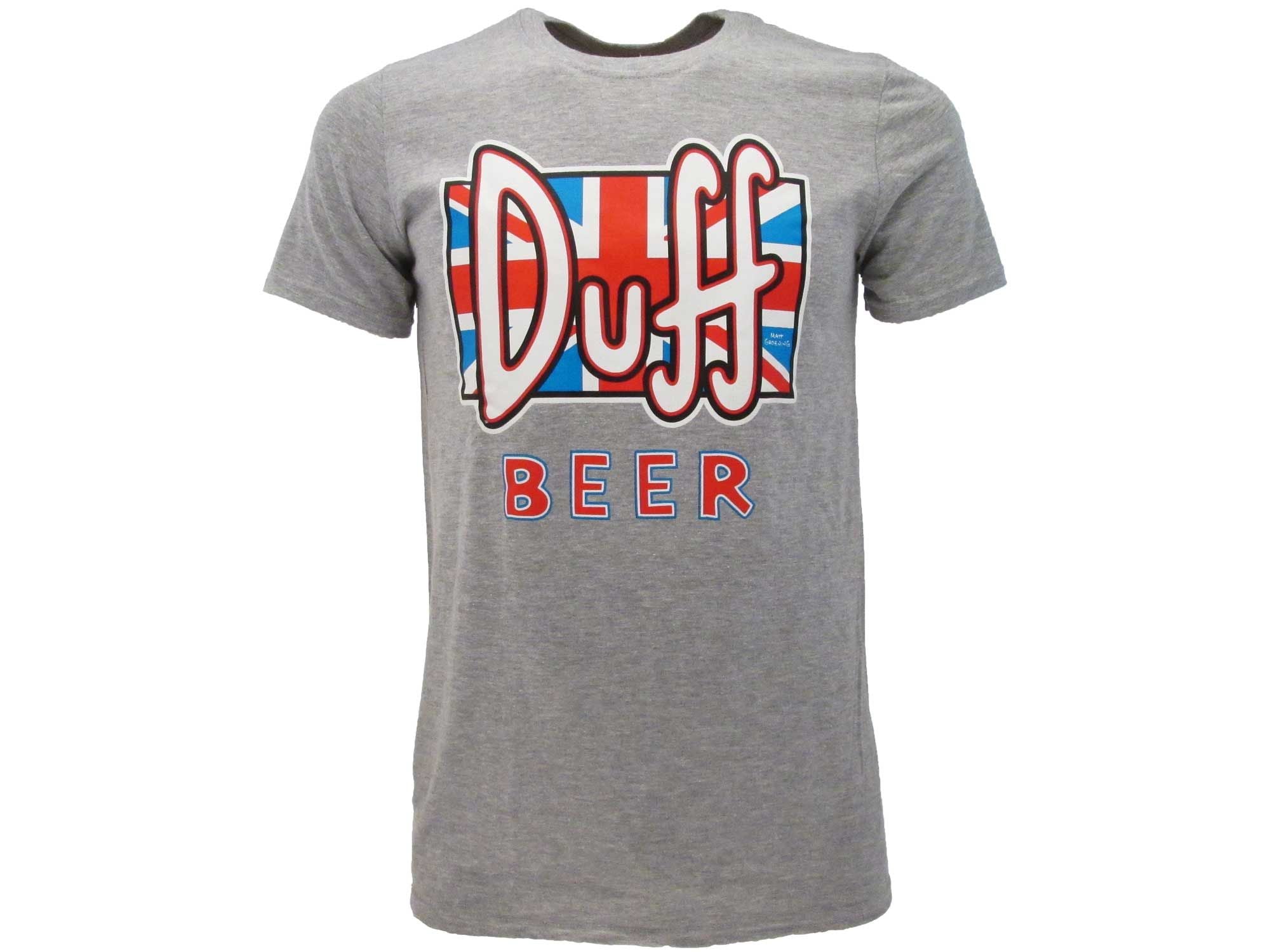 THE SIMPSONS : DUFF BANDIERA INGLESE T-shirt S grigia - Disponibile in 2/3 giorni lavorativi