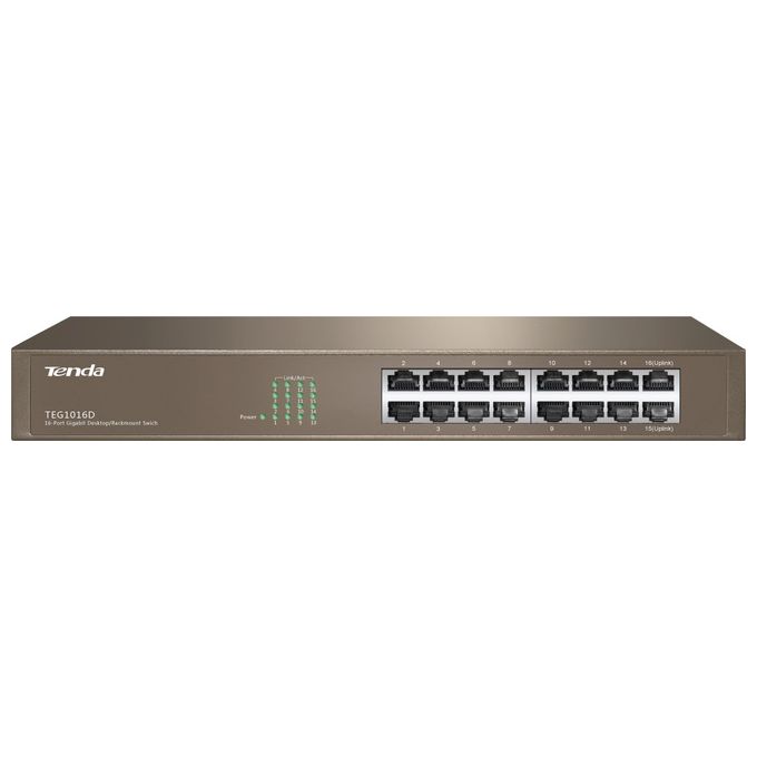 Tenda Switch 16 Porte Gigabit Unmanaged Desktop-rackmount - Disponibile in 3-4 giorni lavorativi