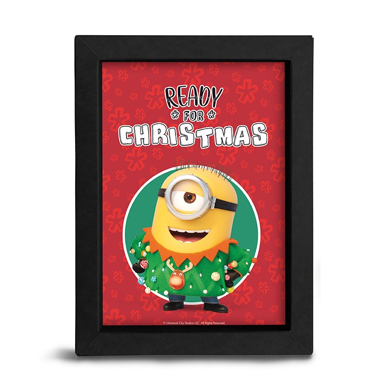 ABYSTYLE MINIONS - Quadro: " Ready for Christmas " 15x20cm - Disponibile in 2/3 giorni lavorativi