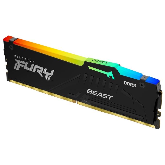 Kingston Fury Beast DDR5 RGB 32Gb 5600MT-s DDR5 CL40 DIMM Memoria Gaming per Computer Fissi Modulo Singolo - Disponibile in 3-4 giorni lavorativi