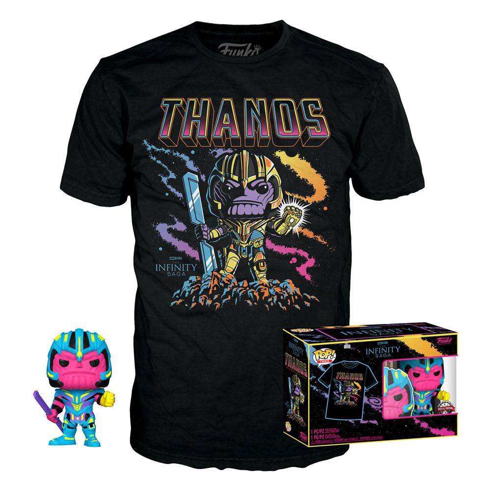 FUNKO POP Funko & Tee (Adult): Marvel - Thanos (Blacklight) Figure & T-Shirt (L) - Disponibile in 2/3 giorni lavorativi