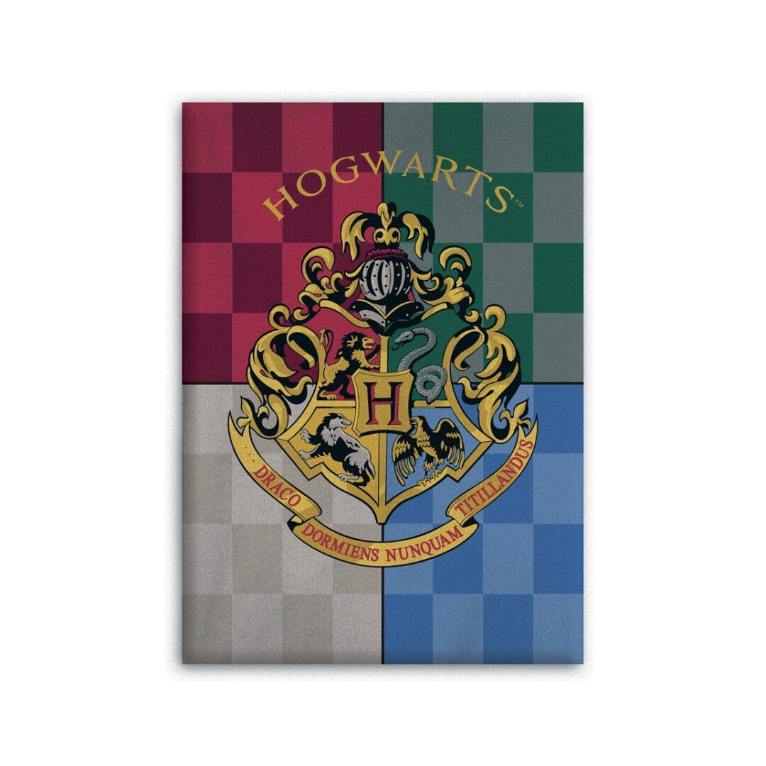 HARRY POTTER - Coperta in pile: "Emblem" (100x140cm) - Disponibile in 2/3 giorni lavorativi