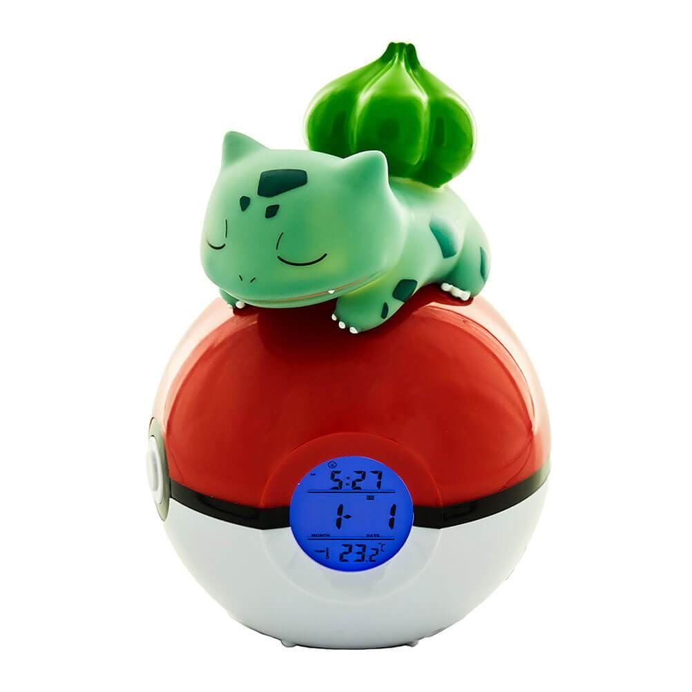 POKEMON OROLOGIO SVEGLIA DIGITALE POKEBALL CON LAMPADA BULBASAUR 18 CM - Disponibile in 2/3 giorni lavorativi