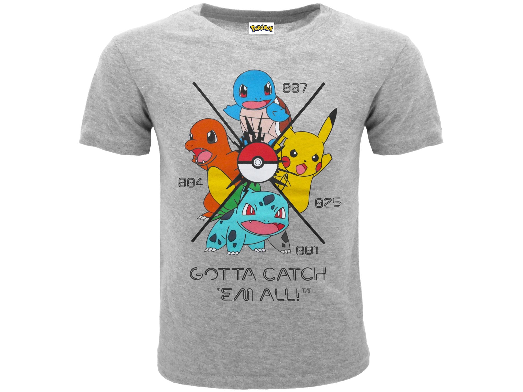 T-Shirt Pokemon - Gotta Catch 'Em All Grigia 12/13 - Disponibile in 2/3 giorni lavorativi