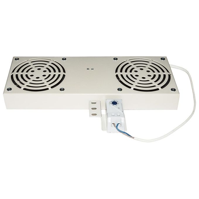 Link modulo 2 ventole con termostato per armadi rack a muro Link colore grigio - Disponibile in 3-4 giorni lavorativi