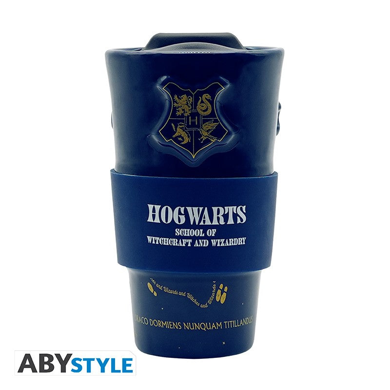 ABYSTYLE HARRY POTTER - Tazza da viaggio (in ceramica): "Hogwarts" - Disponibile in 2/3 giorni lavorativi