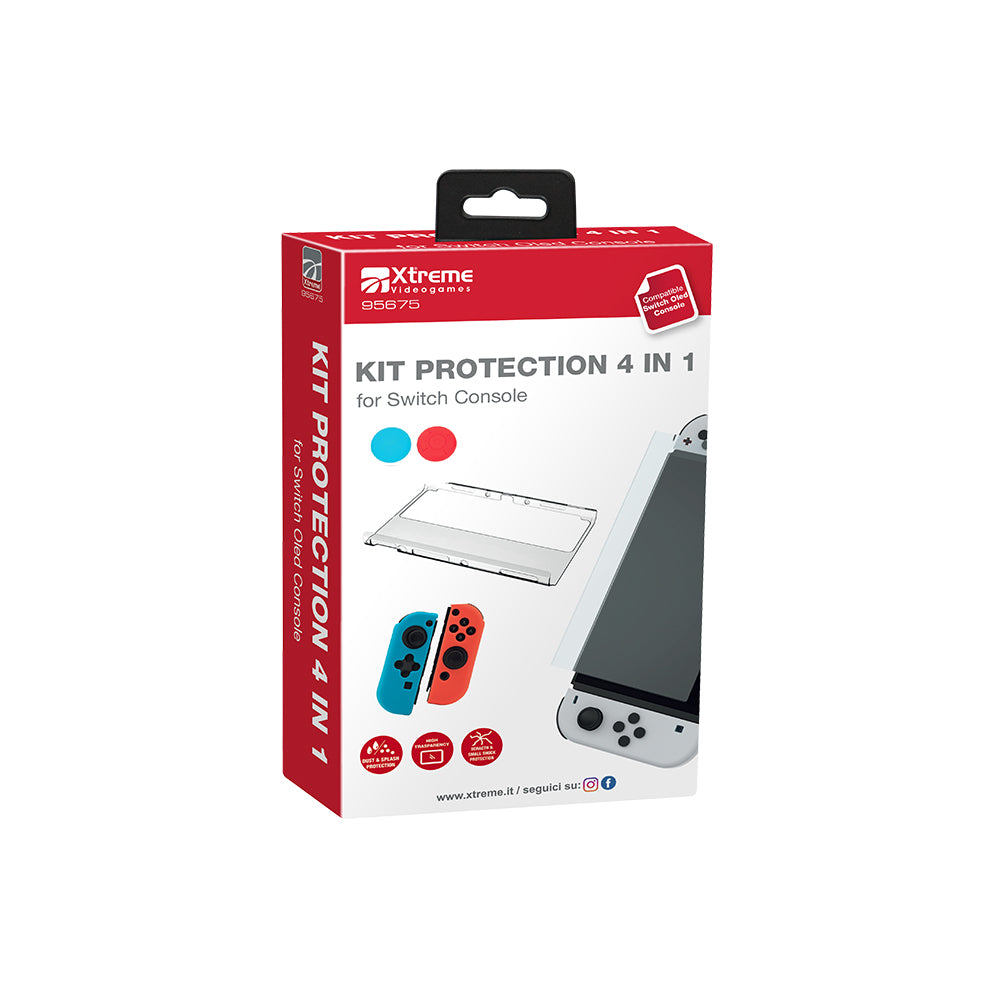 Switch XTREME Kit Protection 4 in 1 comp. Switch OLED Accessori - Disponibile in 2/3 giorni lavorativi