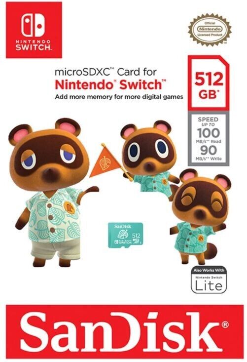 Switch SANDISK Micro SDXC 512 GB Animal Crossing Edition Accessori - Disponibile in 2/3 giorni lavorativi