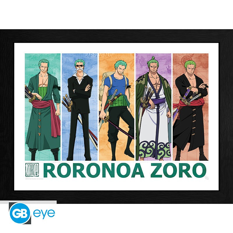 ABYSTYLE ONE PIECE - Stampa Incorniciata: "Pirate Hunter Zoro" (30x40) - Disponibile in 2/3 giorni lavorativi