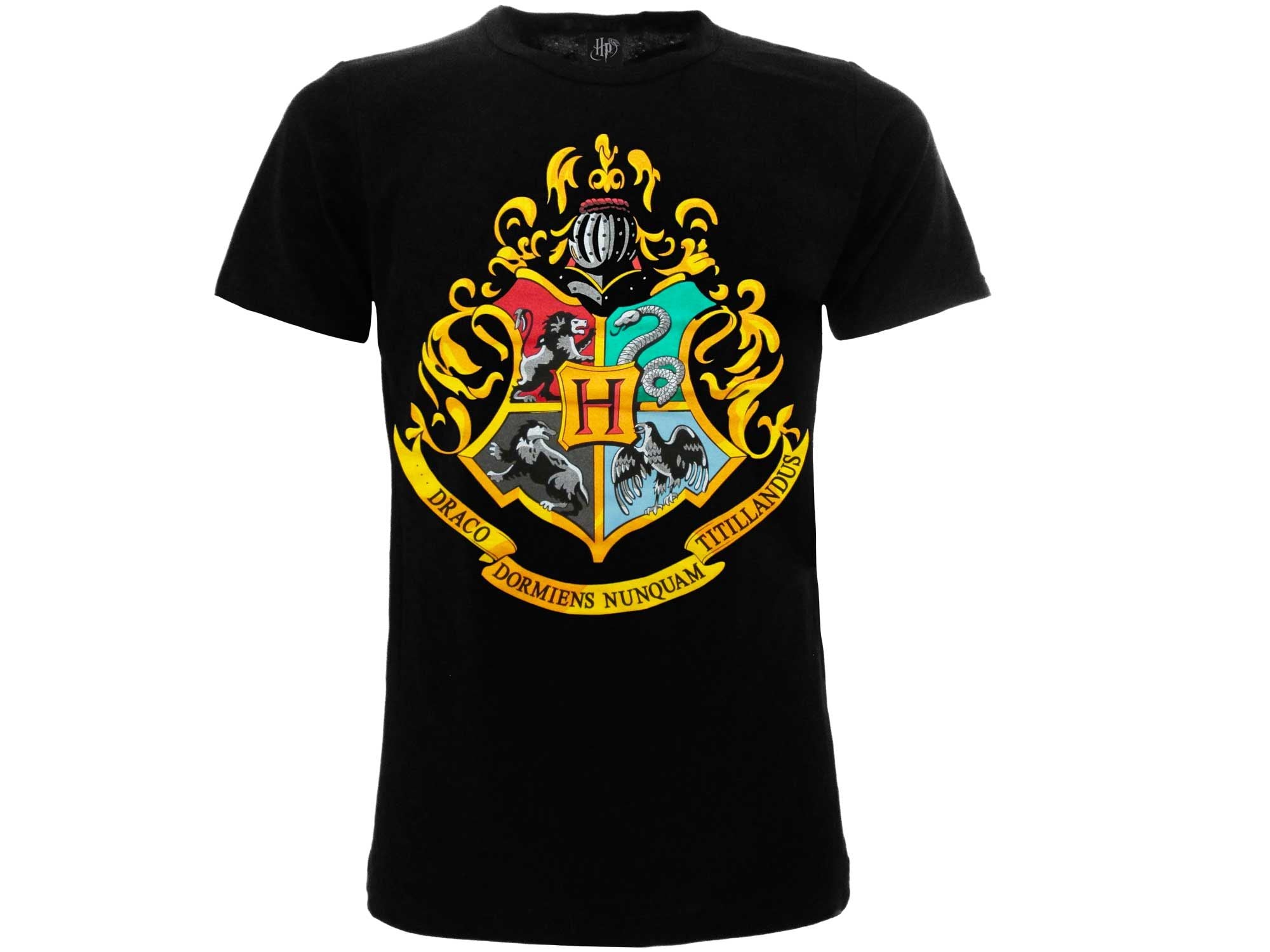 HARRY POTTER - T-shirt Logo Hogwarts L nera - Disponibile in 2/3 giorni lavorativi