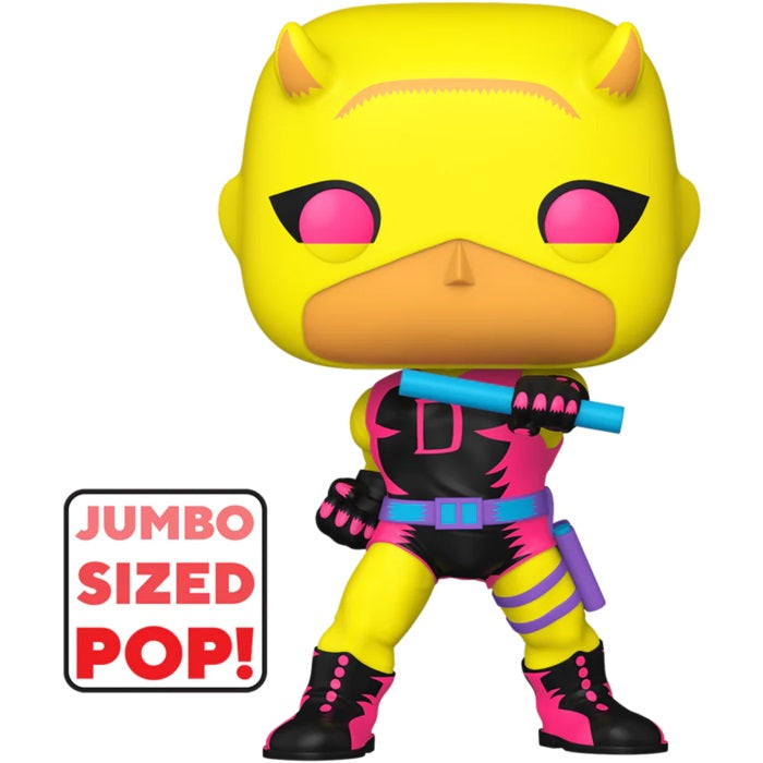 Funko Pop! FUNKO POP Marvel - Jumbo: Daredevil (Yellow/Red) (Blacklight) 25cm - Disponibile in 2/3 giorni lavorativi