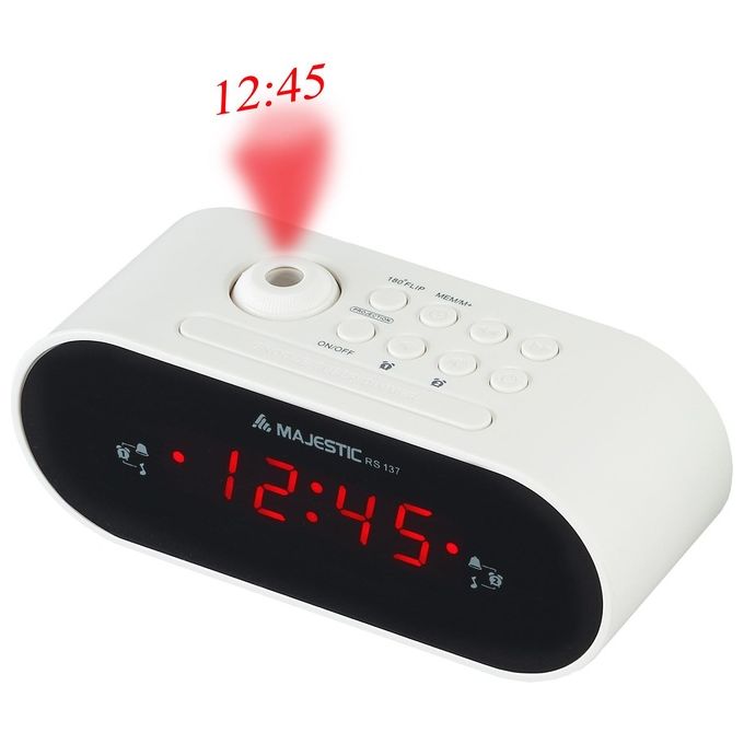 Majestic Radiosveglia Proiezione Am-Fm 2 Allarmi Bianco - Disponibile in 3-4 giorni lavorativi