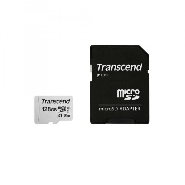 TRANSCEND 128GB MICRO SD XC UHS-I U1 CLASSE 10 + ADATTATORE - Disponibile in 3-4 giorni lavorativi Transcend