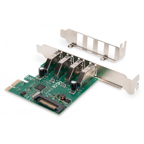 Digitus DS302211 Interface Scheda PCIe USB 3.0 Tipo A 4Porte Fino a 5Gbit-s Chipset: vl805 - Disponibile in 3-4 giorni lavorativi