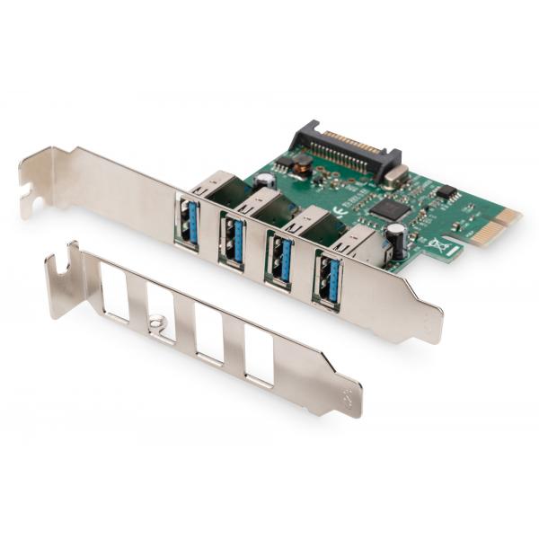 DIGITUS SCHEDA AGGIUNTIVA PCI EXPRESS 4 PORTE USB 3.0 - Disponibile in 3-4 giorni lavorativi