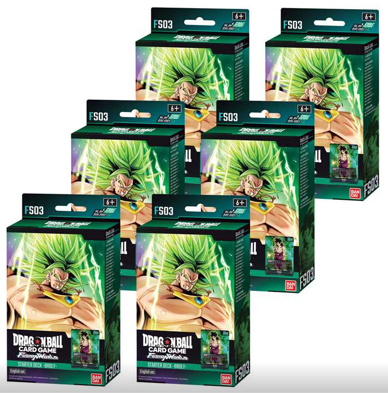 BANDAI DRAGON BALL SUPER FUSION WORLD Starter Deck FS-03 (3rd wave) Display 6x - BROLY - ENG - Disponibile in 2/3 giorni lavorativi