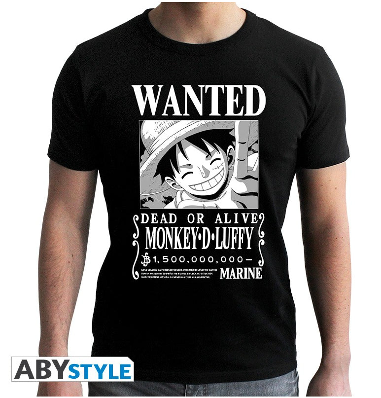 ABYSTYLE ONE PIECE - T-shirt: "Wanted Luffy BW" (S) - Disponibile in 2/3 giorni lavorativi