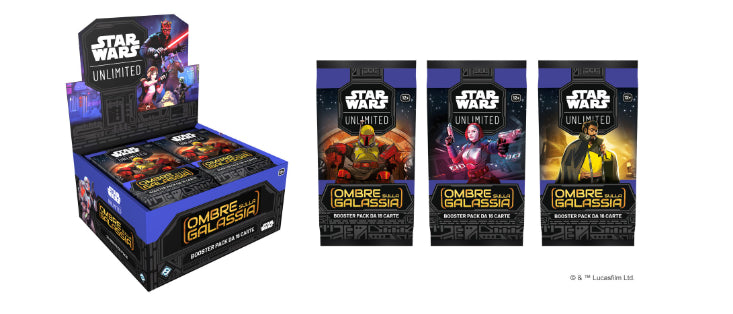 ASMODEE - STAR WARS UNLIMITED - OMBRE SULLA GALASSIA: BOOSTER IT - DISPLAY 24 BUSTE (ITA) - Disponibile in 2/3 giorni lavorativi