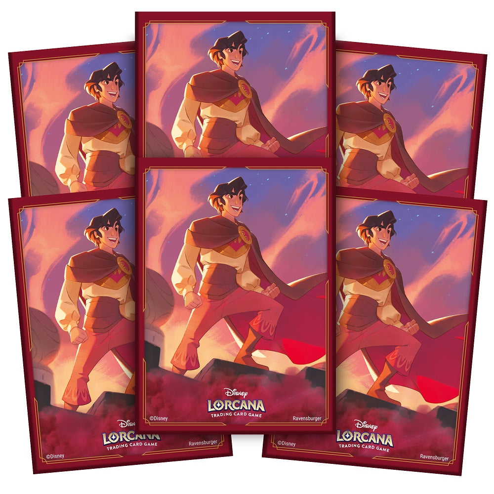 RAVENSBURGER Disney: Lorcana - Set 5 Cieli Scintillanti - 65 Buste Protettive - Aladdin - Heroic Outlaw - Disponibile in 2/3 giorni lavorativi