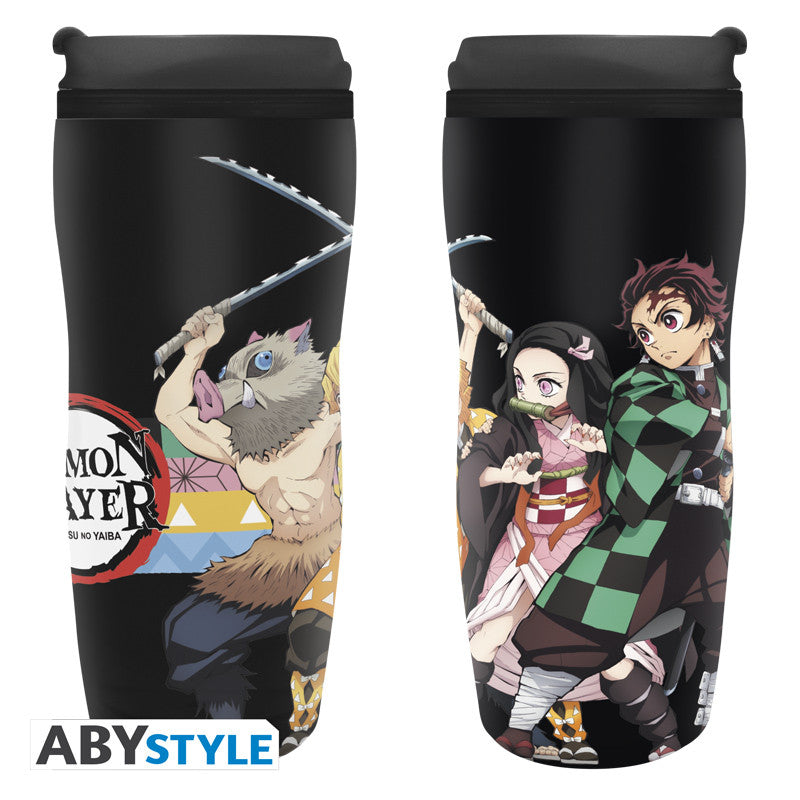 ABYSTYLE DEMON SLAYER - Tazza da viaggio: "Characters Strip Patterns" - Disponibile in 2/3 giorni lavorativi Tazza