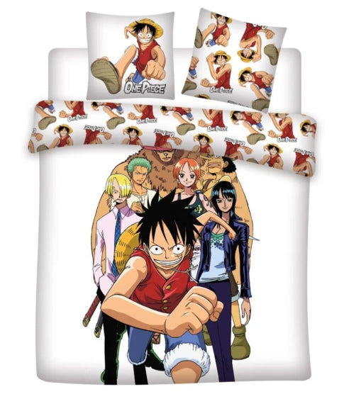 AyMax - ONE PIECE - Copripiumino (240x220cm) + Federe (2x65x65cm) : "Luffy Crew" - Disponibile in 2/3 giorni lavorativi