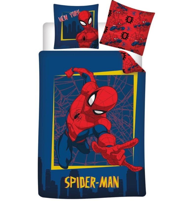 AyMax - MARVEL - SPIDERMAN - Copripiumino in flanella (140X200cm) + Federe (65X65cm) - Disponibile in 2/3 giorni lavorativi